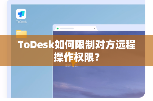 ToDesk如何限制对方远程操作权限？