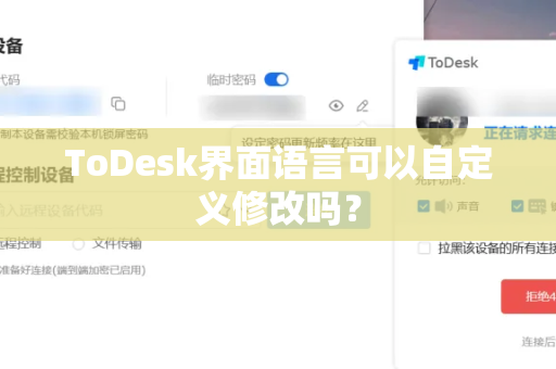 ToDesk界面语言可以自定义修改吗？