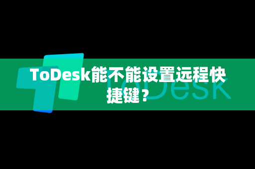 ToDesk能不能设置远程快捷键？