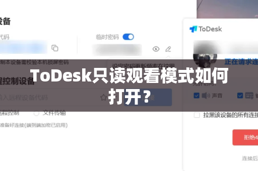 ToDesk只读观看模式如何打开？