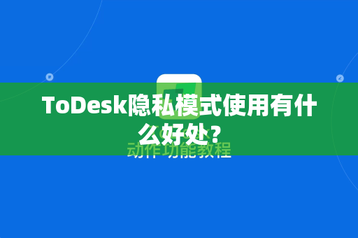 ToDesk隐私模式使用有什么好处？